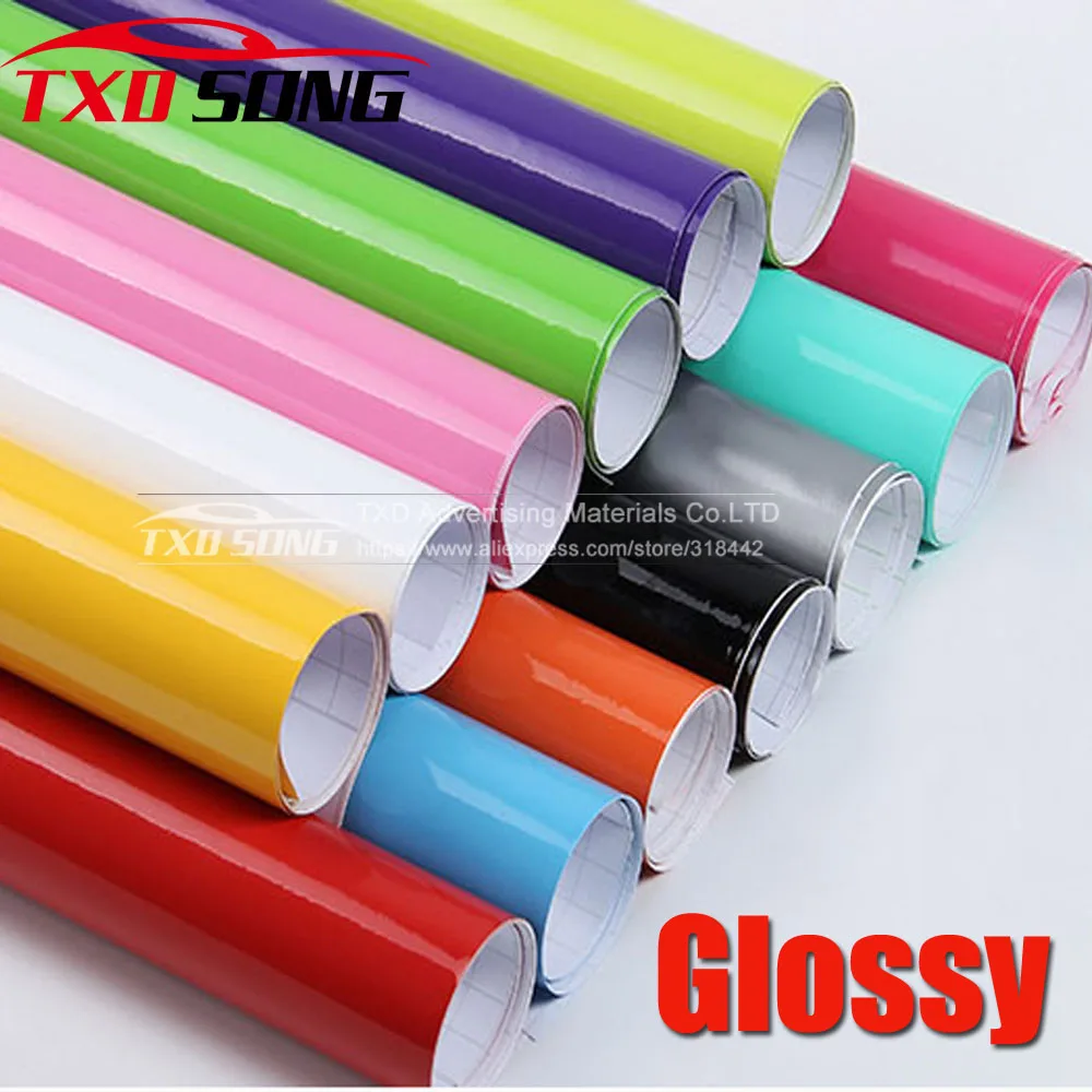 

20/30/40/50/60*152CM High Quality Black Glossy Vinyl Film Gloss Black Wrap Bubble Free Car Styling Decal Vinyl Wrapping