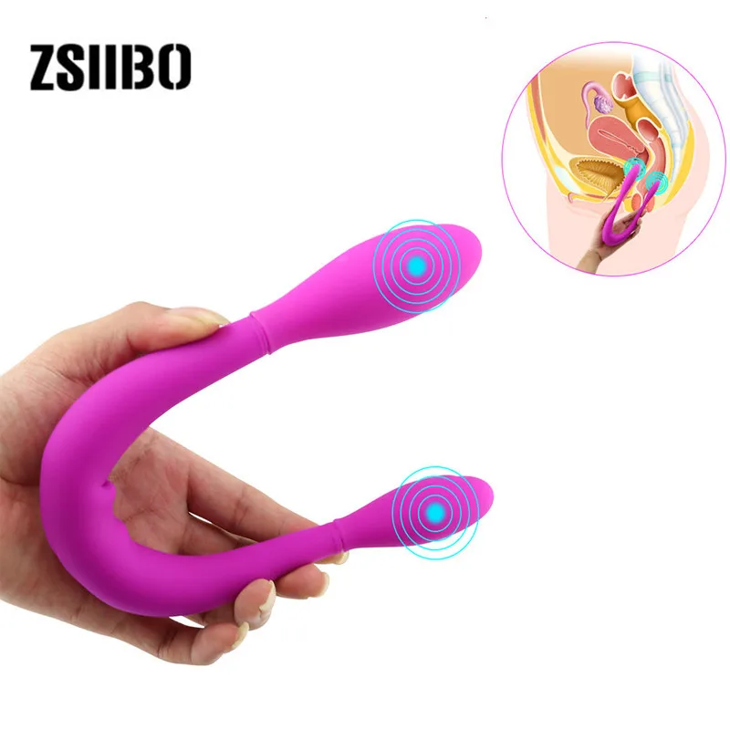 Двойной вибратор для женщин фаллоимитатор силиконовый Стимулятор клитора