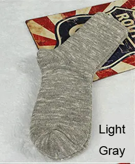 Light Gray Мужские теплые носки, хлопковые толстые модные мягкие зимние носки, дизайн, удобные дезодорирующие мужские плотные зимние теплые чулки - Цвет: Light Gray