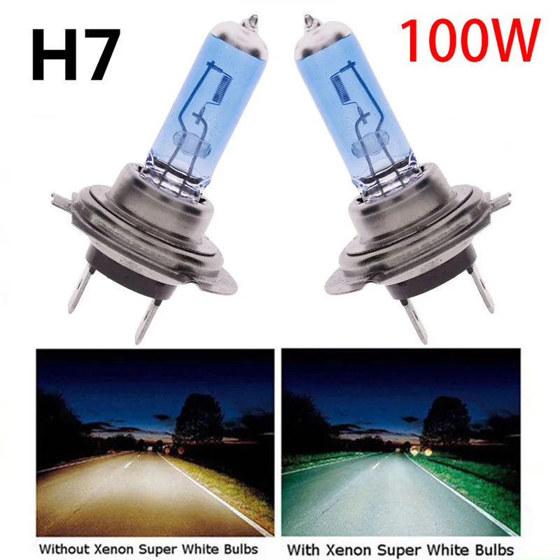 2 шт. H7 12V 6000K 100W низкое потребление высокая яркость ультра долгий срок службы