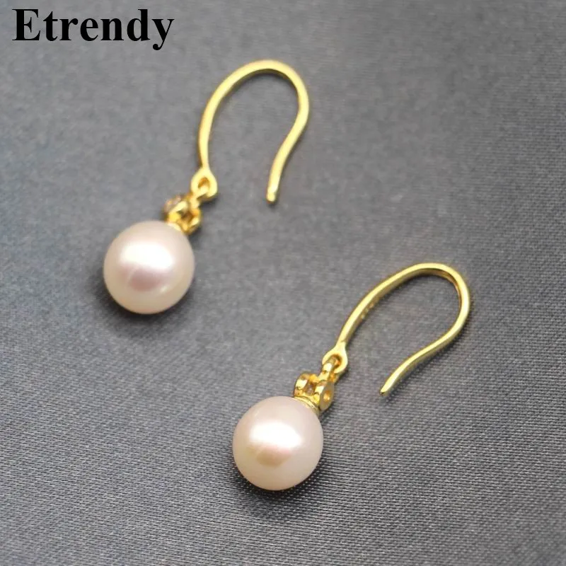 Etrendy Стерлингового Серебра 925 Natrual Жемчужные Серьги Для Женщин Bijoux Ювелирных