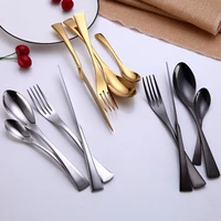 304 stainless steel black silver blue gold cutlery tableware set dinnerware sets dinner knife fork teaspoon drop shipping 4pc