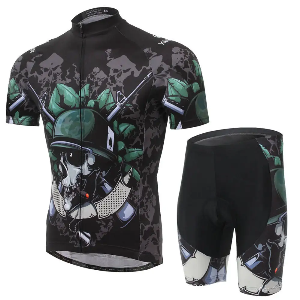 CC0316 1 Xintown skull Велоспорт Джерси mallot ciclismo Спорт на открытом воздухе майки для мотокросса bycicle мужские Дешевые Аутентичные Спортивные майки набор - Цвет: CC0316 1