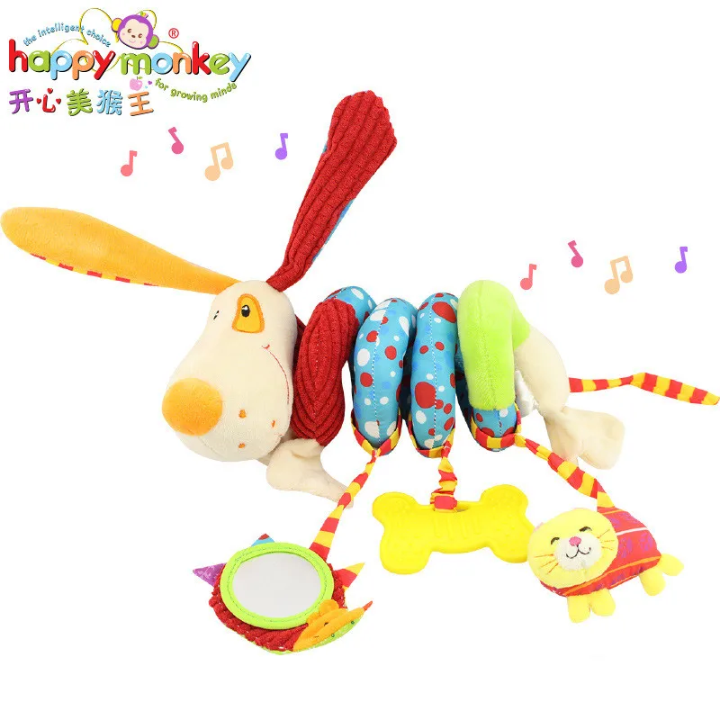 Happy Monkey Новорожденные мягкие плюшевые игрушки детская кроватка Висячие коляска