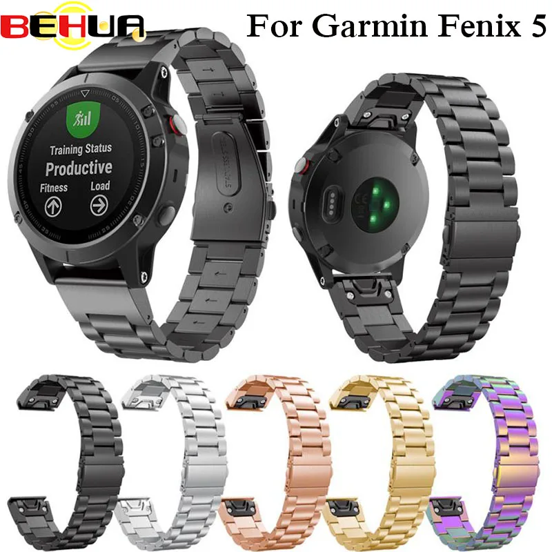 Металлический ремешок из нержавеющей стали для часов Garmin Fenix 5 Quick Fit ремешок для часов Forerunner 935 сменный Браслет