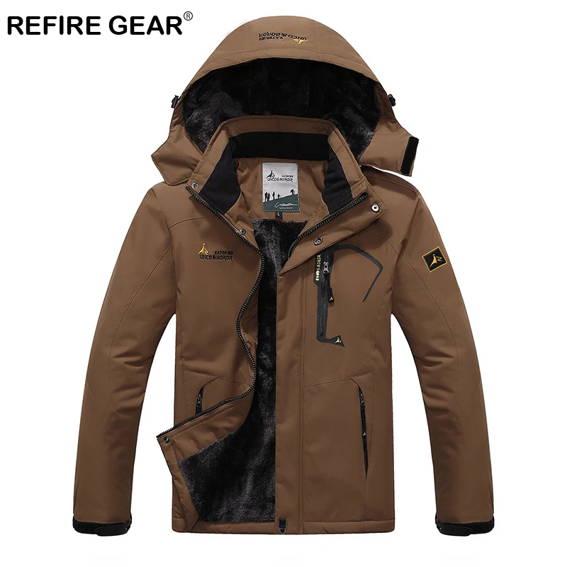 Мужская куртка с капюшоном ReFire Gear водонепроницаемая ветрозащитная из флиса для