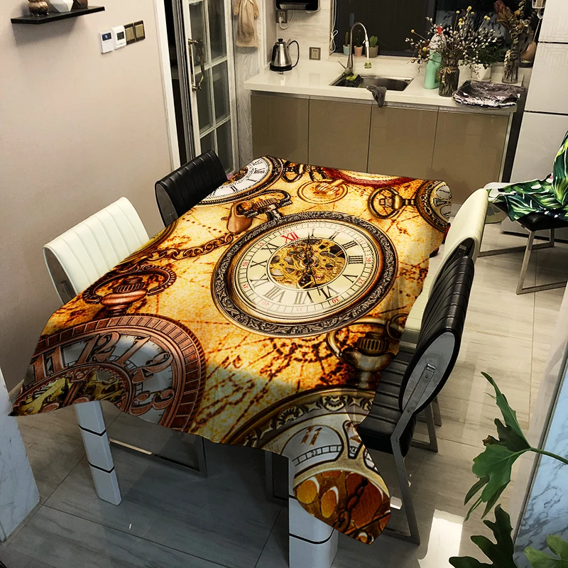 3d карманные часы скатерть креативный Зеленый завод Фламинго узор полиэстер