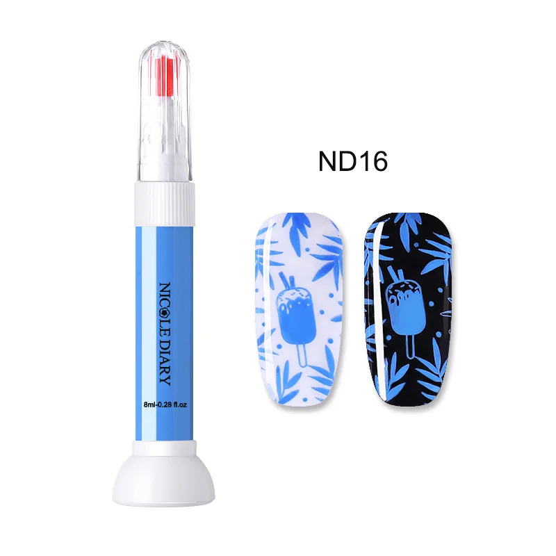 8ml ND016 NICOLE DIARY 9 мл стемпинг ногтей покрытие лак красочный дизайн ногтей пластина печать лак оболочка лак для ногтей - Цвет: 8ml ND016