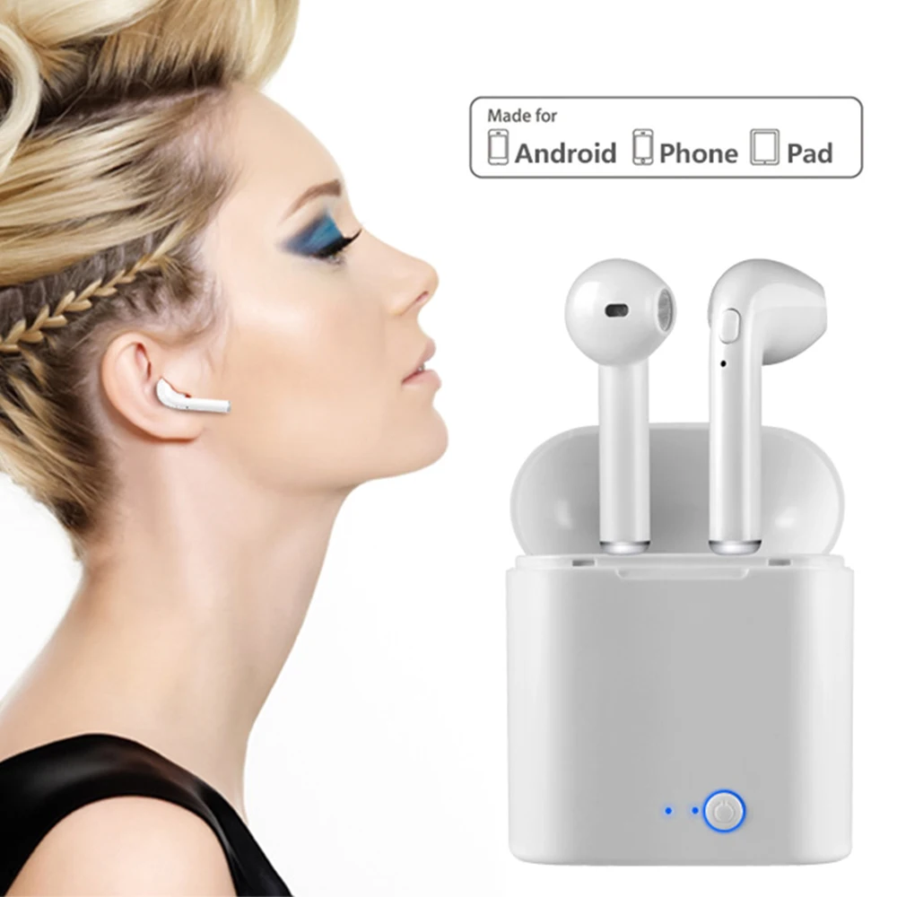 I7s Tws Беспроводная Bluetooth гарнитура In-ear мини-умный наушник спортивные наушники для телефона со зарядным USB-боксом.