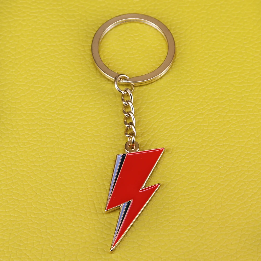 Lightning keychain David Bowie inspired stardust keyring art jewelry music gift men accessories