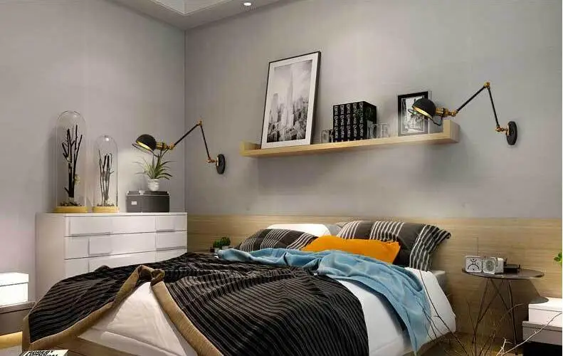 Iwhd LOFT ретро настенный светильник LED Home Освещение в помещении качели длинные руки промышленных настенный светильник edison бра arandela светильник