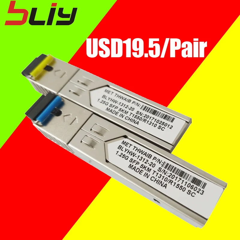 1.25 г Gigabit SFP модуль 5 км SC разъем mini gbic одного волокна режим ddm wdm двунаправленный 1000