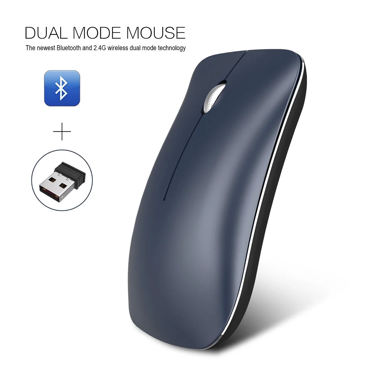 A4 HXSJ T32 Двухрежимная Bluetooth мышь, беспроводная мышь, 1600DP1, USB перезаряжаемая оптическая мышь, Офисная Тихая мышь для компьютера, ноутбука - Цвет: A4