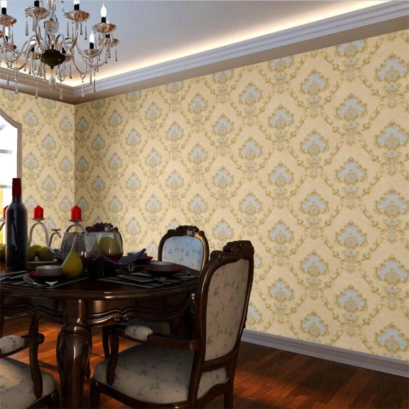 

beibehang New European style living room bedroom background wallpaper Damascus deep pressure relief three-dimensional wallpaper