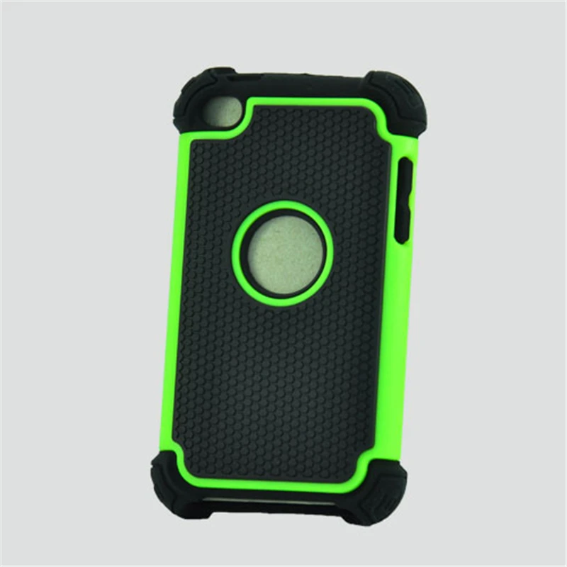 Anti Shock Ball Grain Plastic Case Silicone Cover For Apple iPod Touch 4 Back Capa