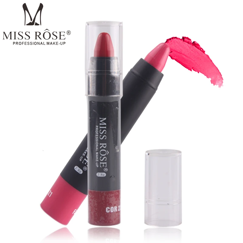 1PCS Miss Rose Brand Matte Lipstick Nude Long-lasting Batom Beauty Sexy Red Velvet Lip Stick Tint Waterproof Crayon Makeup |