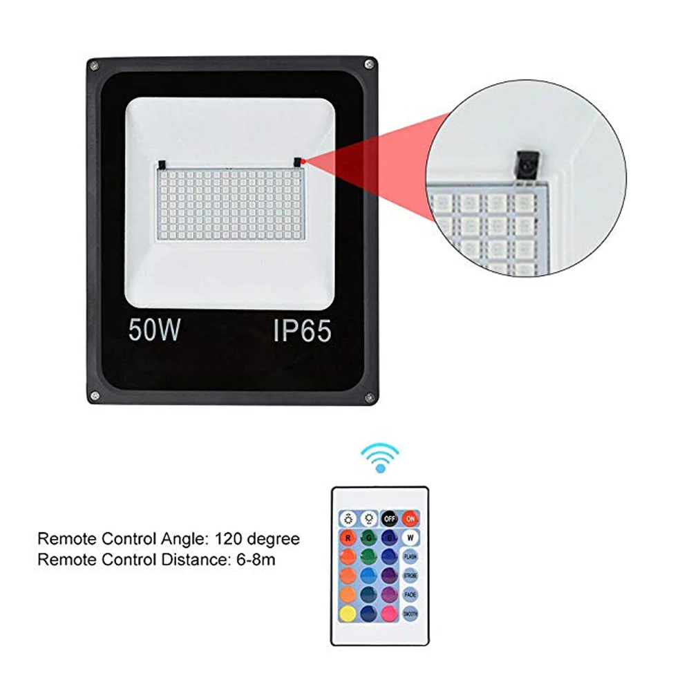 20 Вт 30 50 RGB Светодиодный прожектор светильник s 220V IP66 водонепроницаемый