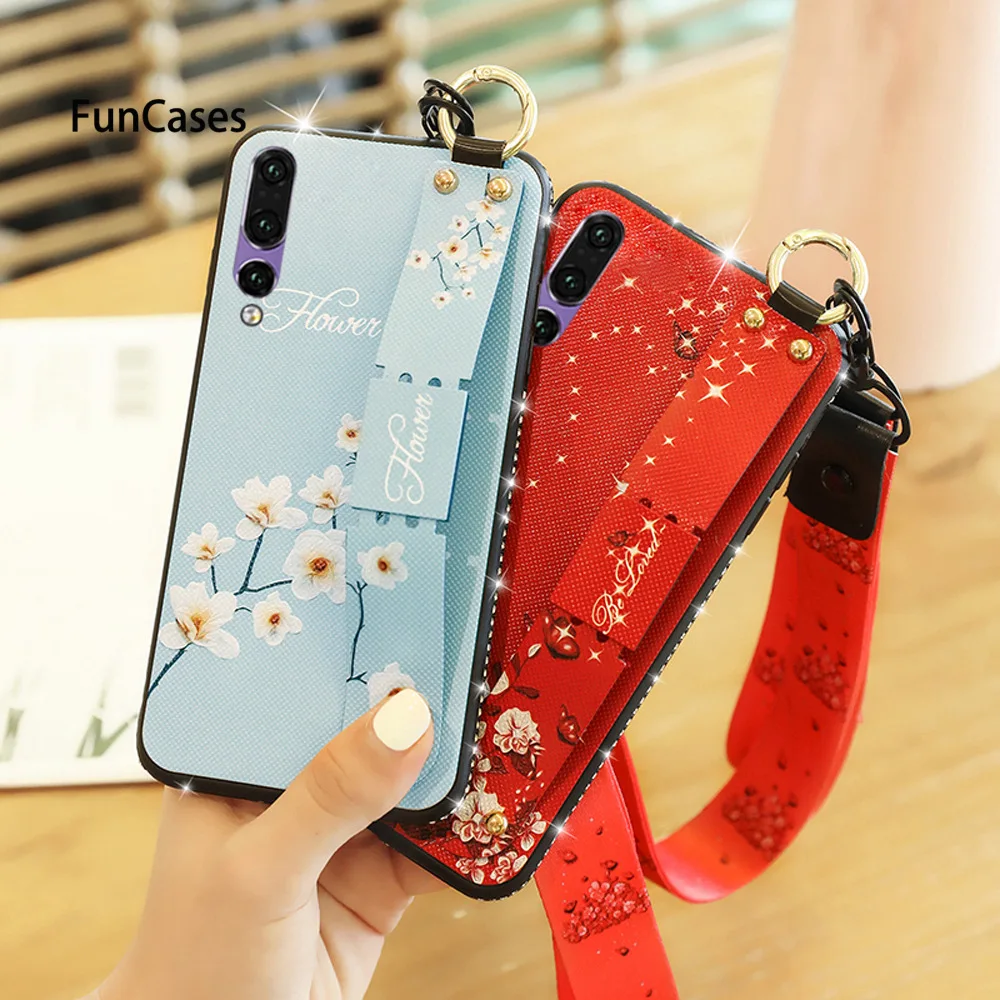 Чехол для huawei P30 Pro чехол Nova 3I с силиконовым цветком на запястье Lite 3 4 подставка
