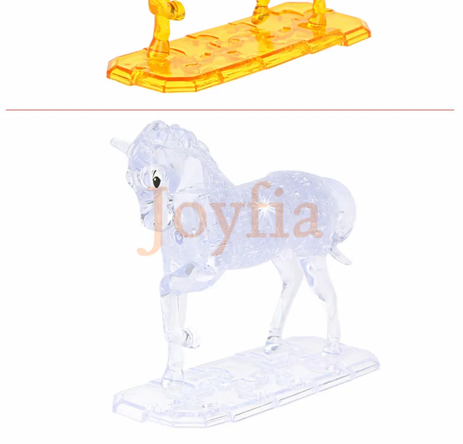 3D Кристалл Головоломка Единорог игрушечная лошадь DIY животное собранная модель головоломка Интеллектуальный подарок развивающие игрушки для детей [