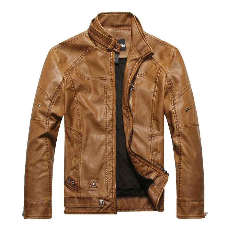 2017 модные однотонные мотоциклетные кожаные куртки для мужчин Jaqueta De Couro Masculina