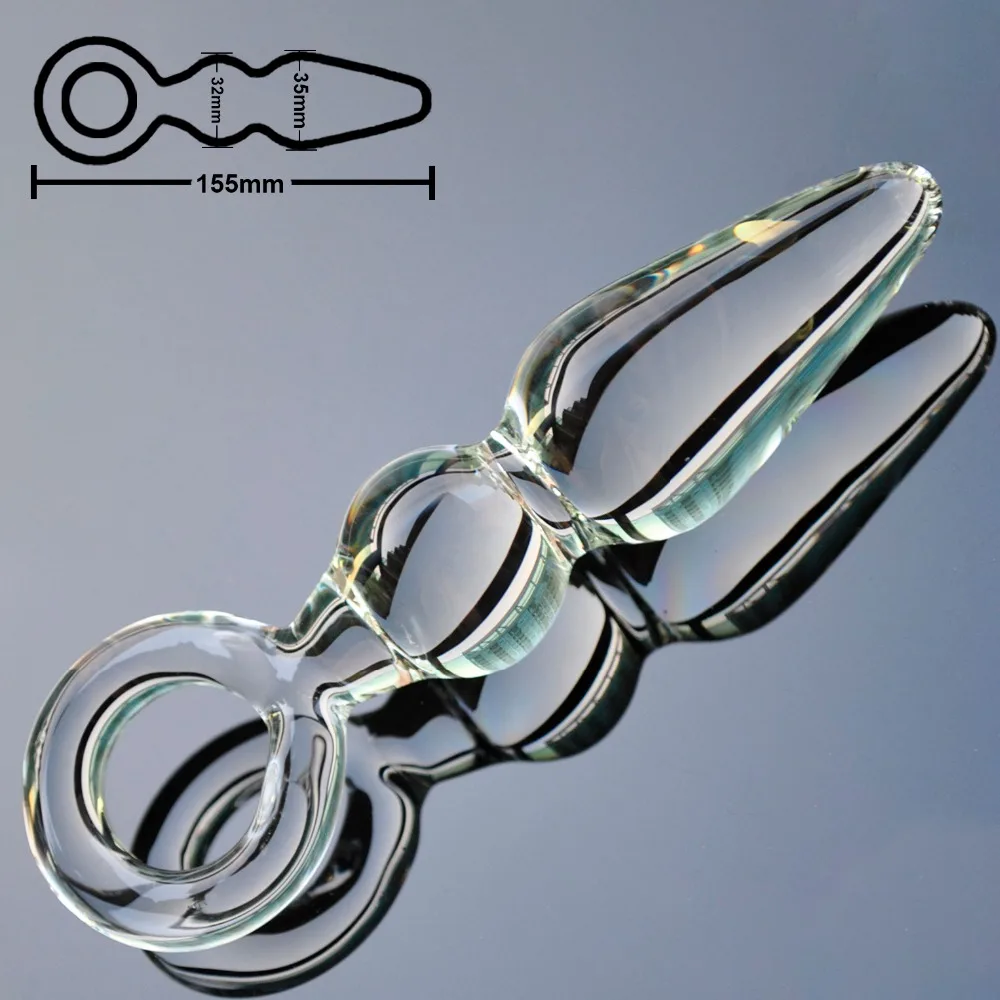 35 мм стеклянная Анальная пробка из пирекса Искусственный Пенис с искусственными