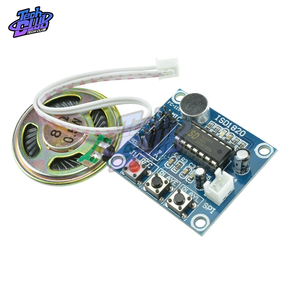 

ISD1820 Recording Module Voice Module The Voice Board Telediphone Module Board with Microphones + Loudspeaker