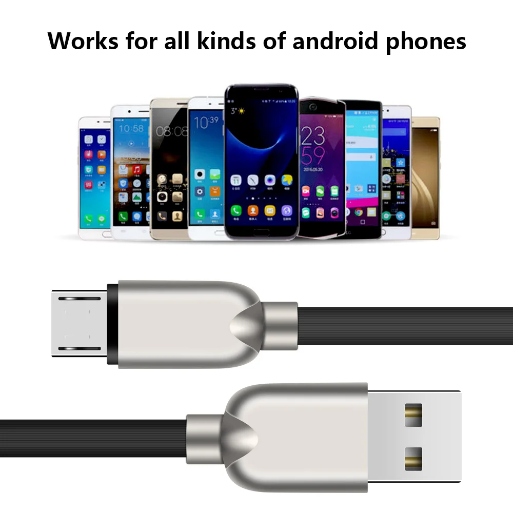 Camdems цинковый сплав ТПЭ Круглый 2А 1 м 3 фута Тип C Micro Usb кабель для синхронизации