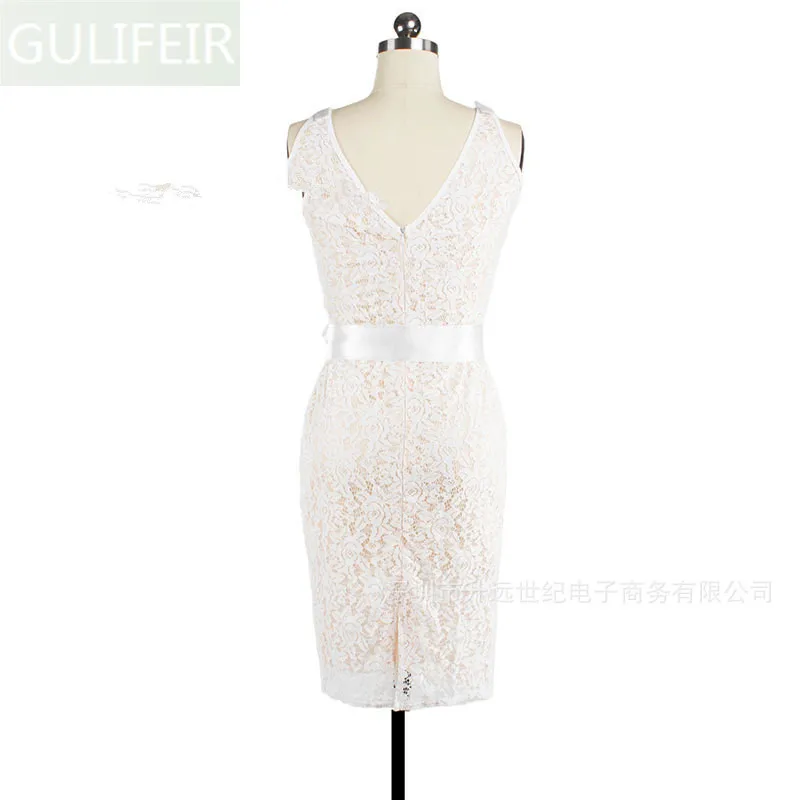 GULIFEIR Women dress Elegant Delicate backless Lace Casual Party Evening Bodycon Special Occasion Bride maid of Dresses | Женская одежда
