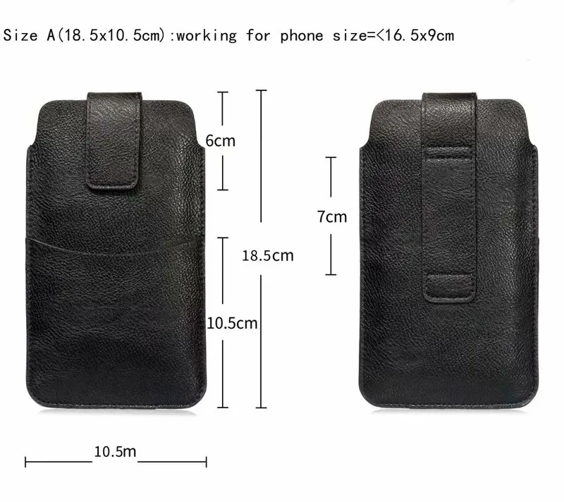 Size A 18.5x10.5cm Универсальный чехол для sony Xperia Z5 компактный X XZ XZ1 XZ2 XZ3 L1 L2 L3 XA2 XA XA1 ACE E4 ретро кожаный чехол в виде поясной сумки чехол для телефона - Цвет: Size A 18.5x10.5cm