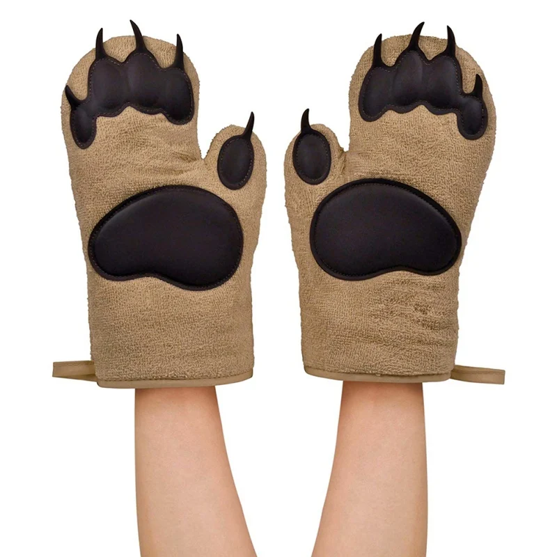 Кухонная термостойкая силиконовая перчатка для барбекю и духовки|Перчатки