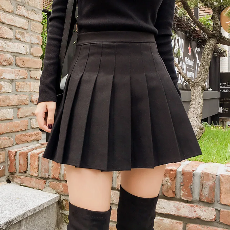 Новые летние женские плиссированные мини-юбки с высокой талией школьная девушка
