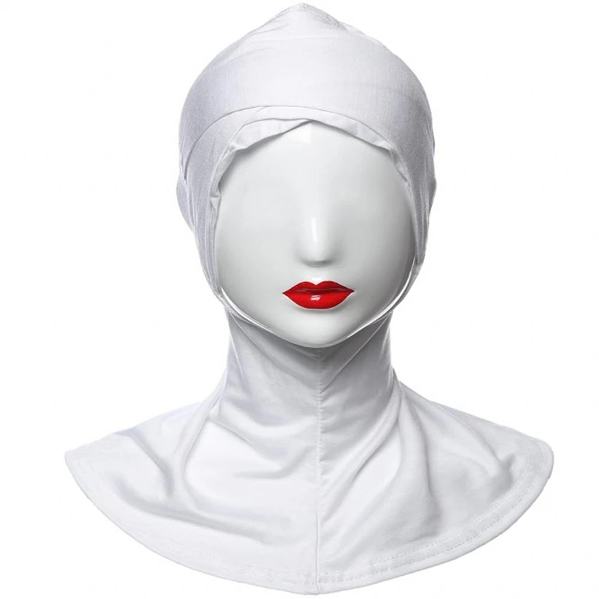 Девушка Полная Крышка Внутренняя Мусульманская Хиджаб Сплошной Цвет Простой 2