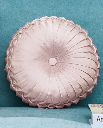 pink round 3D Ручная работа алмазная круглая подушка, домашний декор белый цвет слоновой кости Розовый Цветы Чехол для подушки 35x35 см с наполнением - Цвет: pink round