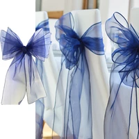 free shipping 60 pcs 18cm275cm wedding patry banquet decor organza chair bow cover sashes decoration home textiles