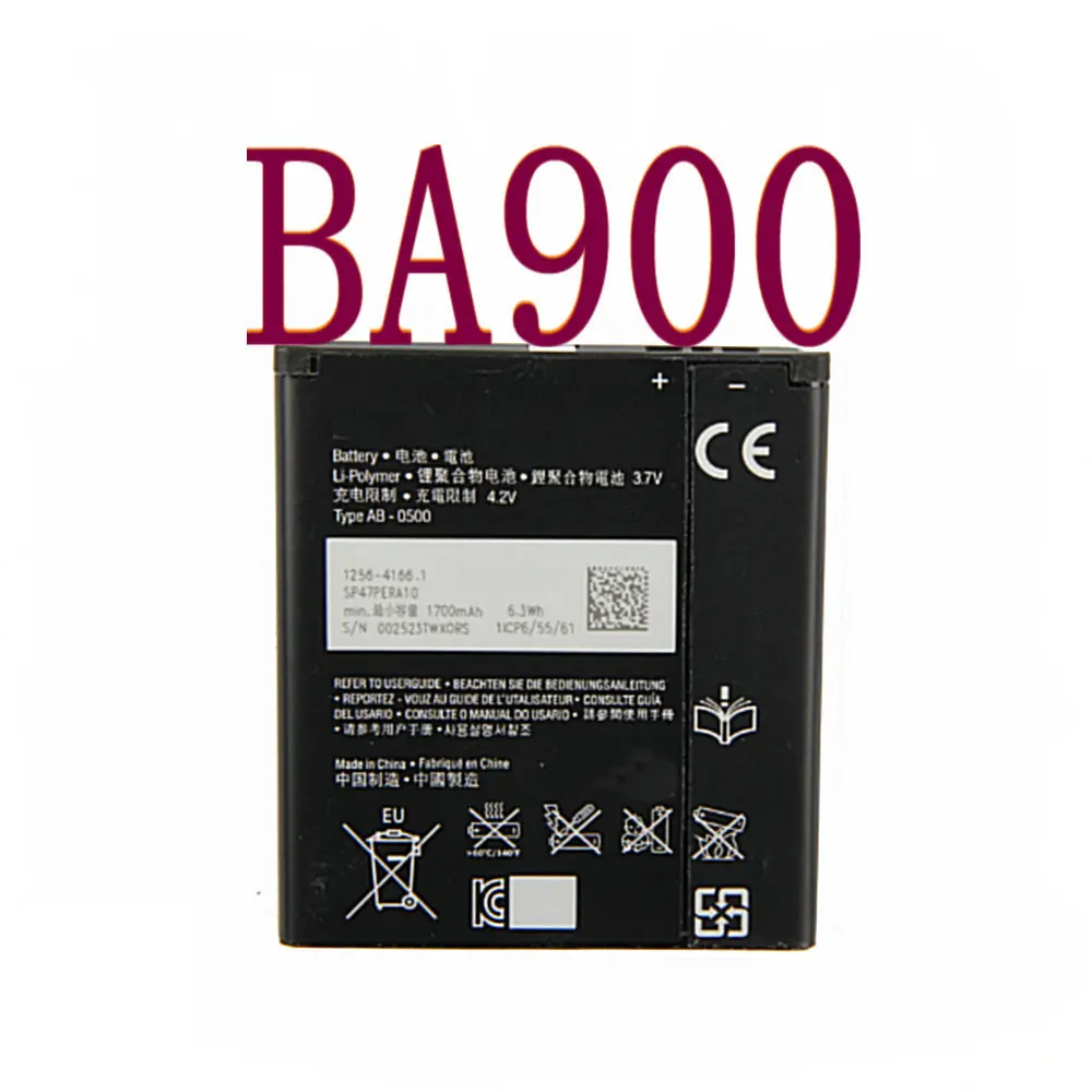 1700 мАч BA900 для sony Xperia GX TX LT29i Sh36 L SO-04D C2004 C2005 C1904 C1905 C2104 AB-0500 Высококачественная запасная батарея