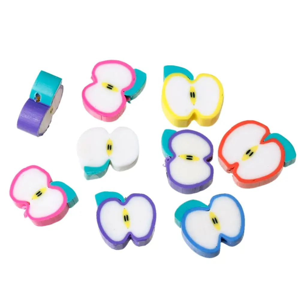 DoreenBeads глина Spacer Apple в случайном порядке около 12 мм 13 x 10 отверстие: Приблизительно