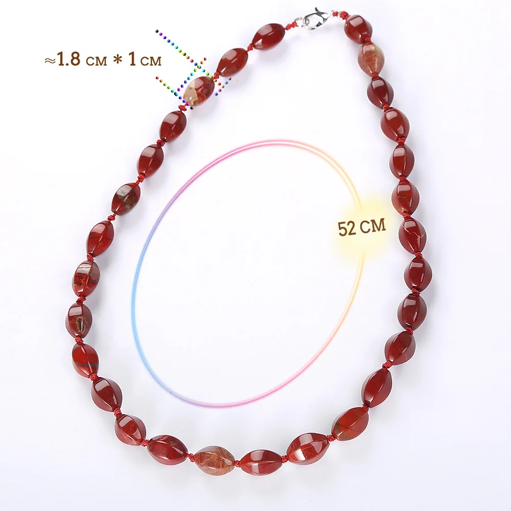 Jewnou красное ожерелье из агата заявление натуральный камень Collares Пьедра Лунная