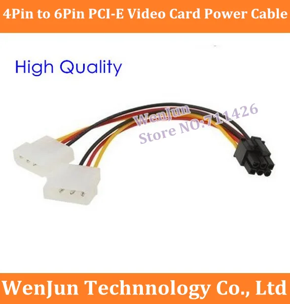 Прямая поставка + Бесплатная доставка 2 x Molex к PCI E адаптер питания 4 Pin 6 видеокарта