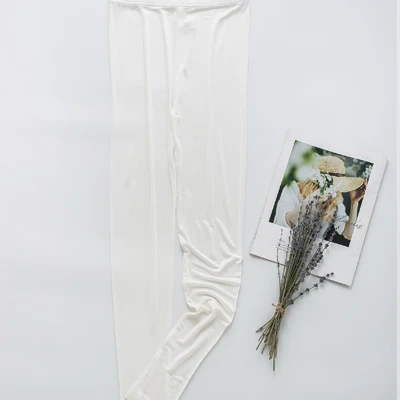 K039-white Новинка, двусторонний вязаный шелк, чистый шелк, дышащие, эластичные леггинсы до щиколотки, брюки-карандаш LVFAN K039 - Цвет: K039-white