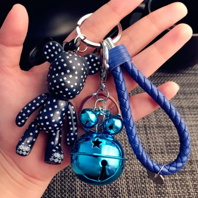 Креативный мультяшный популярный мрачный медведь Тедди кожаный ремешок брелок