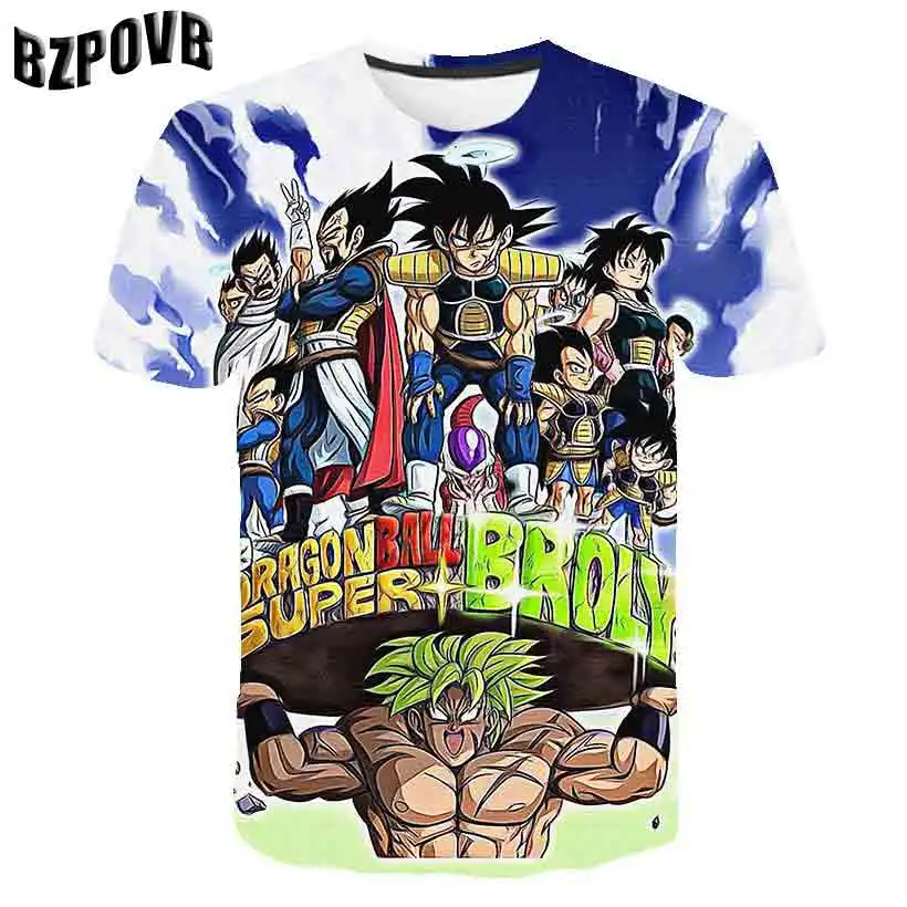 2019 Новые футболки летние мужские с 3d принтом dragon ball футболка модные брендовые