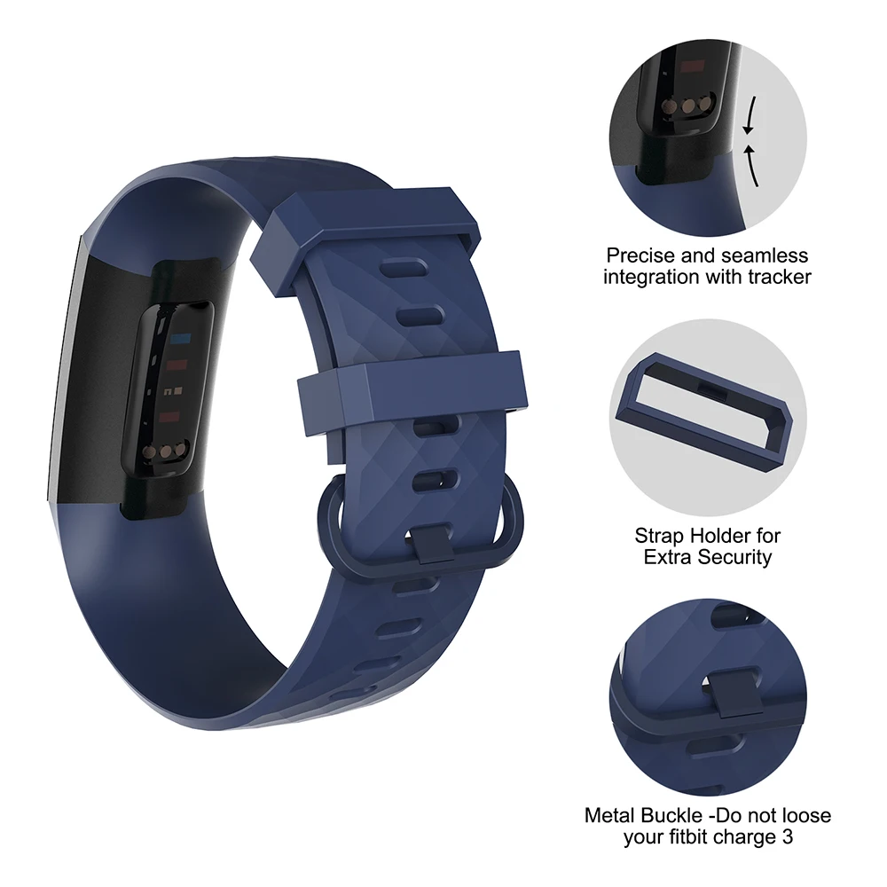 Ремешок Baaletc для часов Fitbit Charge 3 ремешок из резины ТПУ спортивный сменный браслета