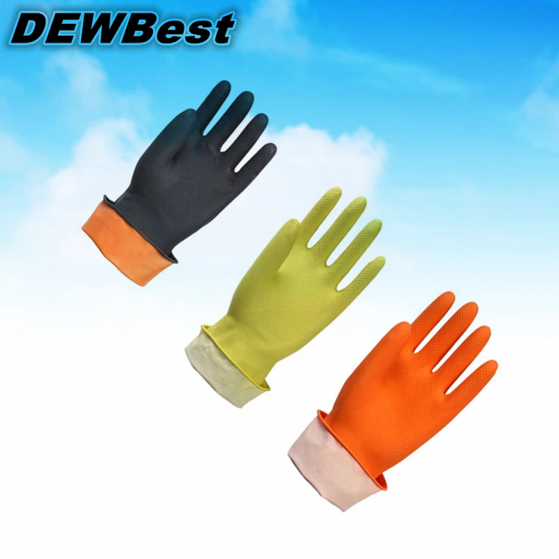 Резиновые латексные длинные перчатки для мытья посуды бытовые кухонные |