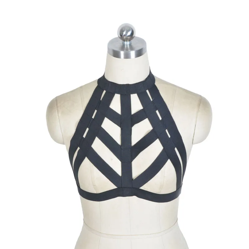 Сексуальный женский Готический эластичный бюстгальтер на бретельках бандажный