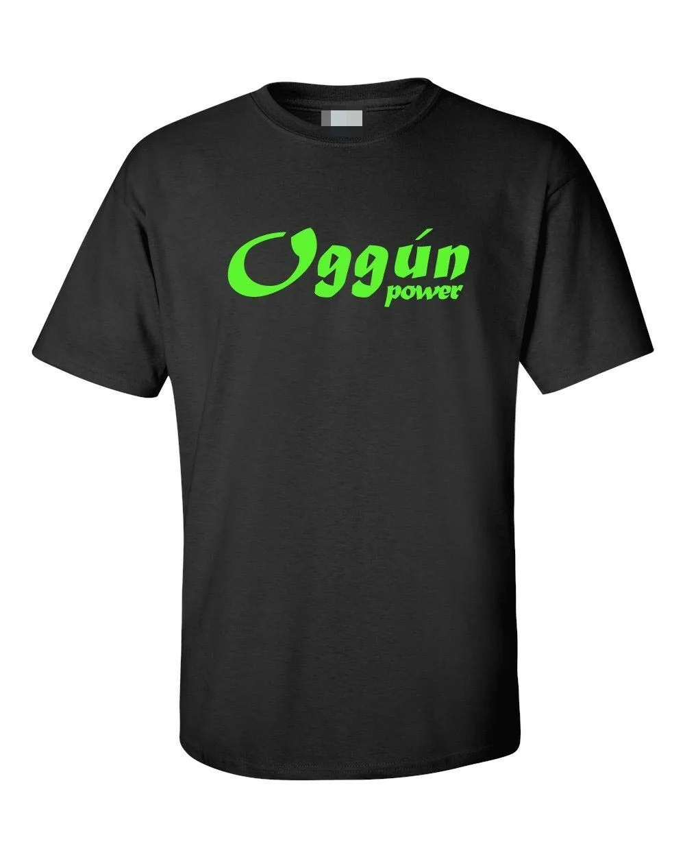 

2019 Funny Oggun Power Men'S T-Shirt. Green Letters, Santeria, Ifa, Elegua Tees