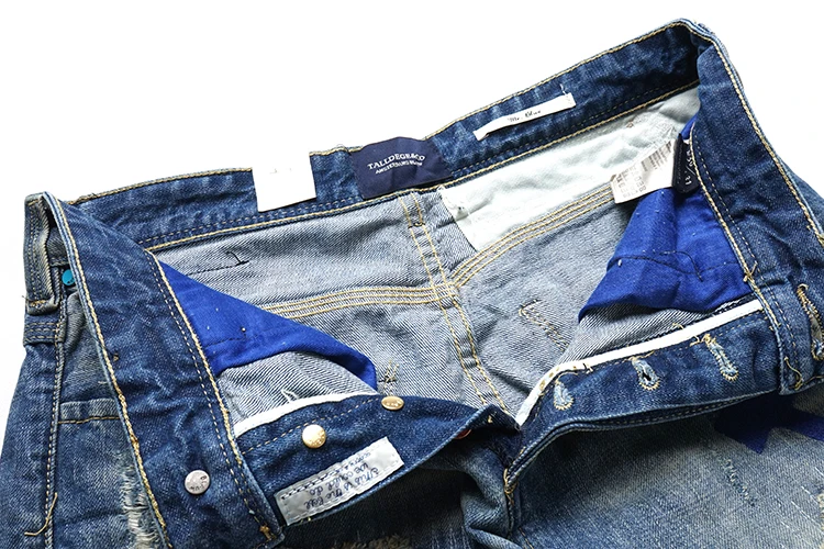ABOORUN Марка NEW fashion Hi Street Мужская Мода рваные, потертые джинсы с рисунком пентаграммы Джинсы с вышивкой мужской в стиле «хип-хоп» Джинсы R322