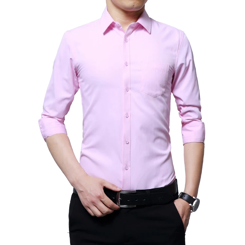 MQIAOHAM 2018 Новая мода рубашка Для мужчин с длинными рукавами одежда Slim Fit