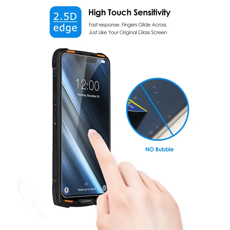 Qosea Для Doogee S90 Премиум прозрачное закаленное стекло Противоударная защитная