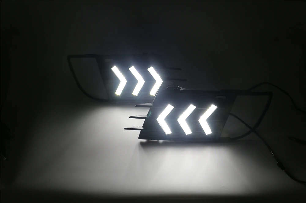CSCSNL 1 комплект DRL для Volkswagen Tiguan дневной ходовой светильник желтый светильник поворота ночной синий светильник