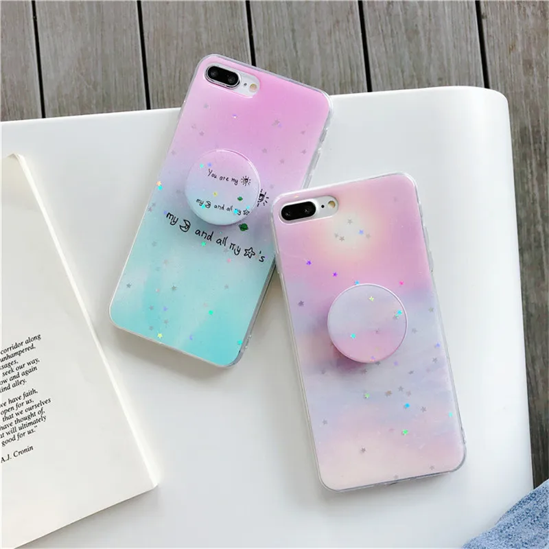 ROHDEA Sweet Star блестящие чехол для телефона iphoneXS max XR палец кольцо Мягкая обложка iphone6 7